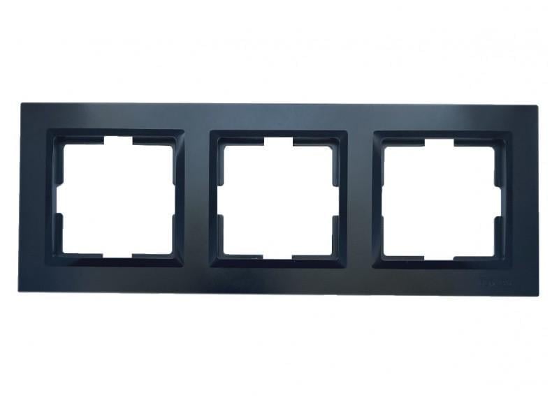 Рамка тримісна горизонтальна Luxel JAZZ 9123 Чорний (00000038554)
