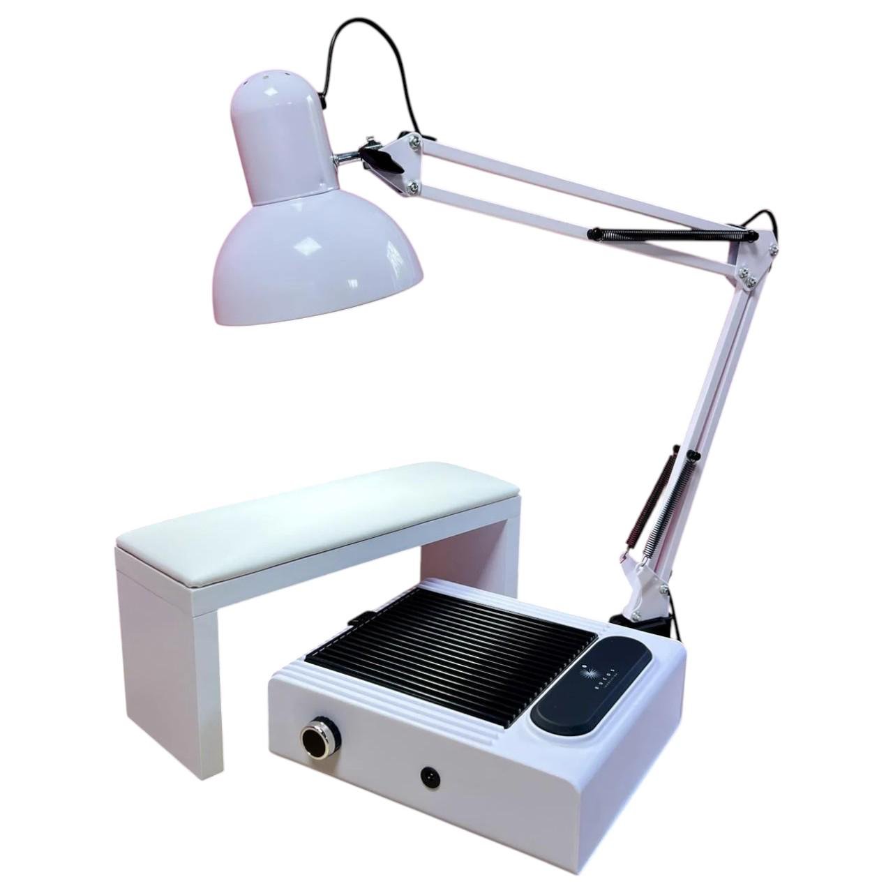 Маникюрный комплект BUCOS 3в1 лампа/подлокотник/вытяжка Белый (1837303361)