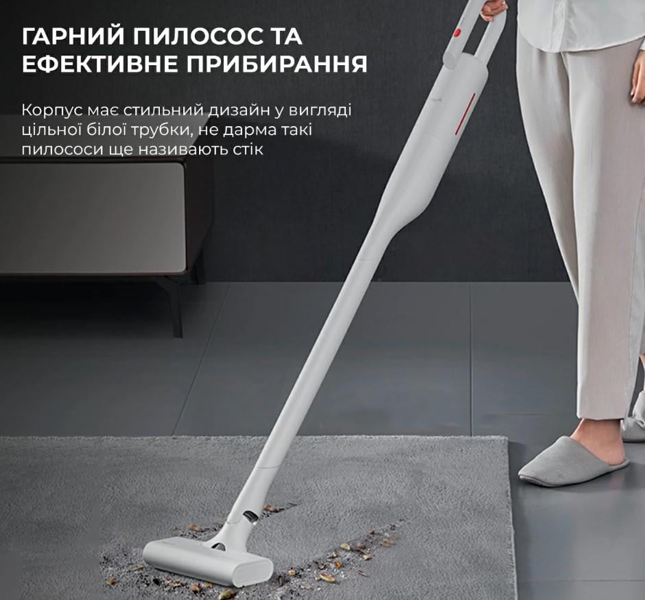Пилосос вертикальний Deerma VC01 MAX Wireless Vacuum Cleaner White (101078) - фото 2