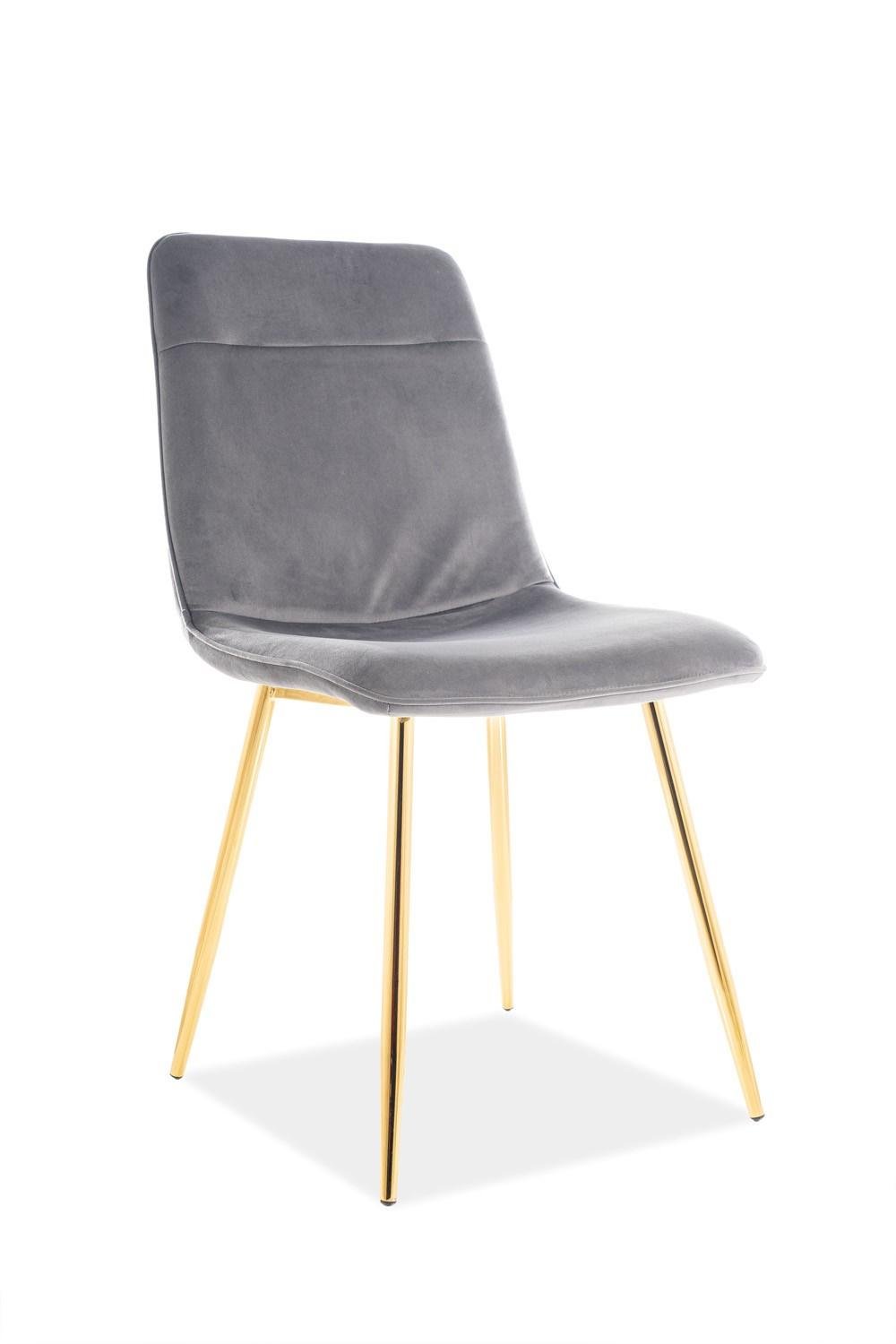 Стул Signal Eros Velvet Серый/Золотой