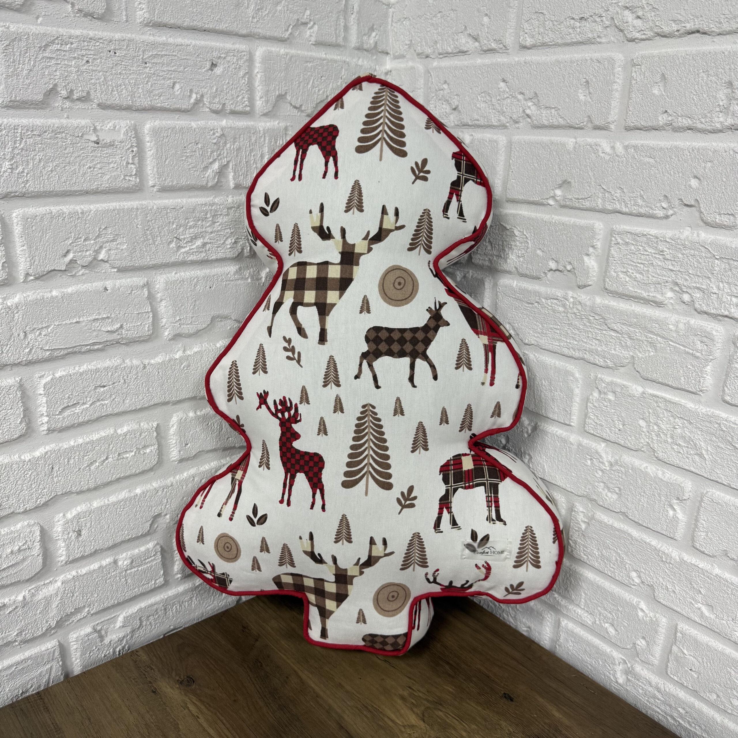 Подушка новогодняя Елка Comfort Home X-mas Red Deer 45х60 см