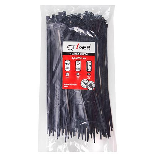 Хомут пластиковий Tiger ТСТ W4, 6 250 100 шт. Black (ТСТ W4,6 х 250)