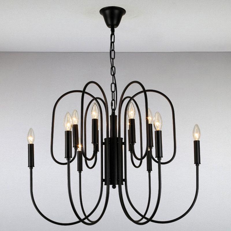 Люстра подвесная свечи Light House LS-13361-12 Черный Люстра подвесная свечи Light House LS-13361-12 Черный