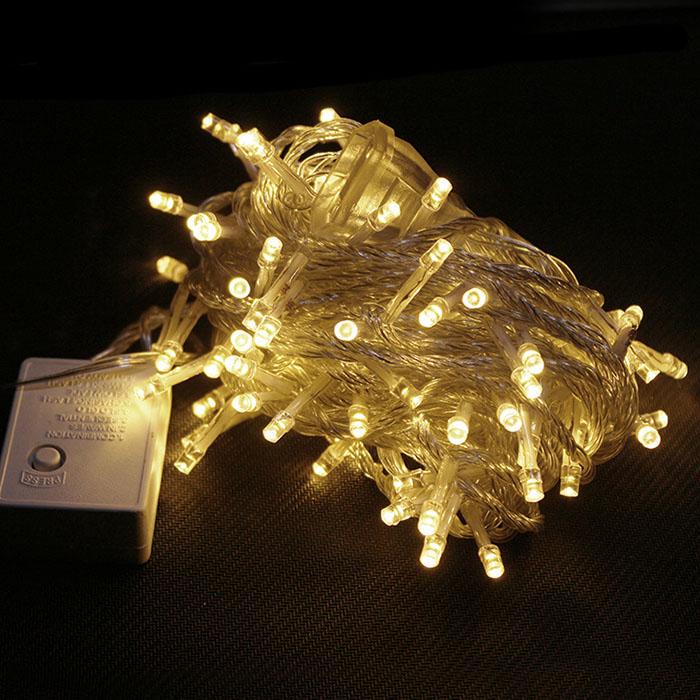 Гирлянда неоновая 200 LED прозрачный провод string Теплый белый (00000016265)