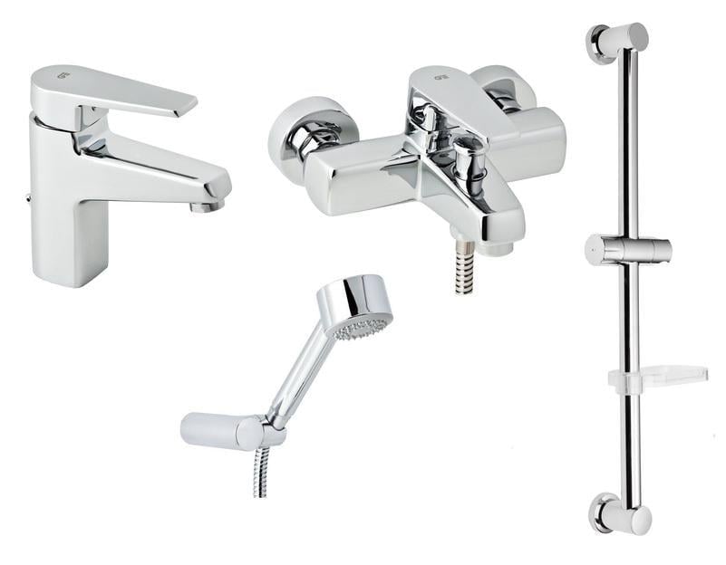 Набір змішувачів для ванни GENEBRE Klip 04KLV17RO зі штангою (19872)