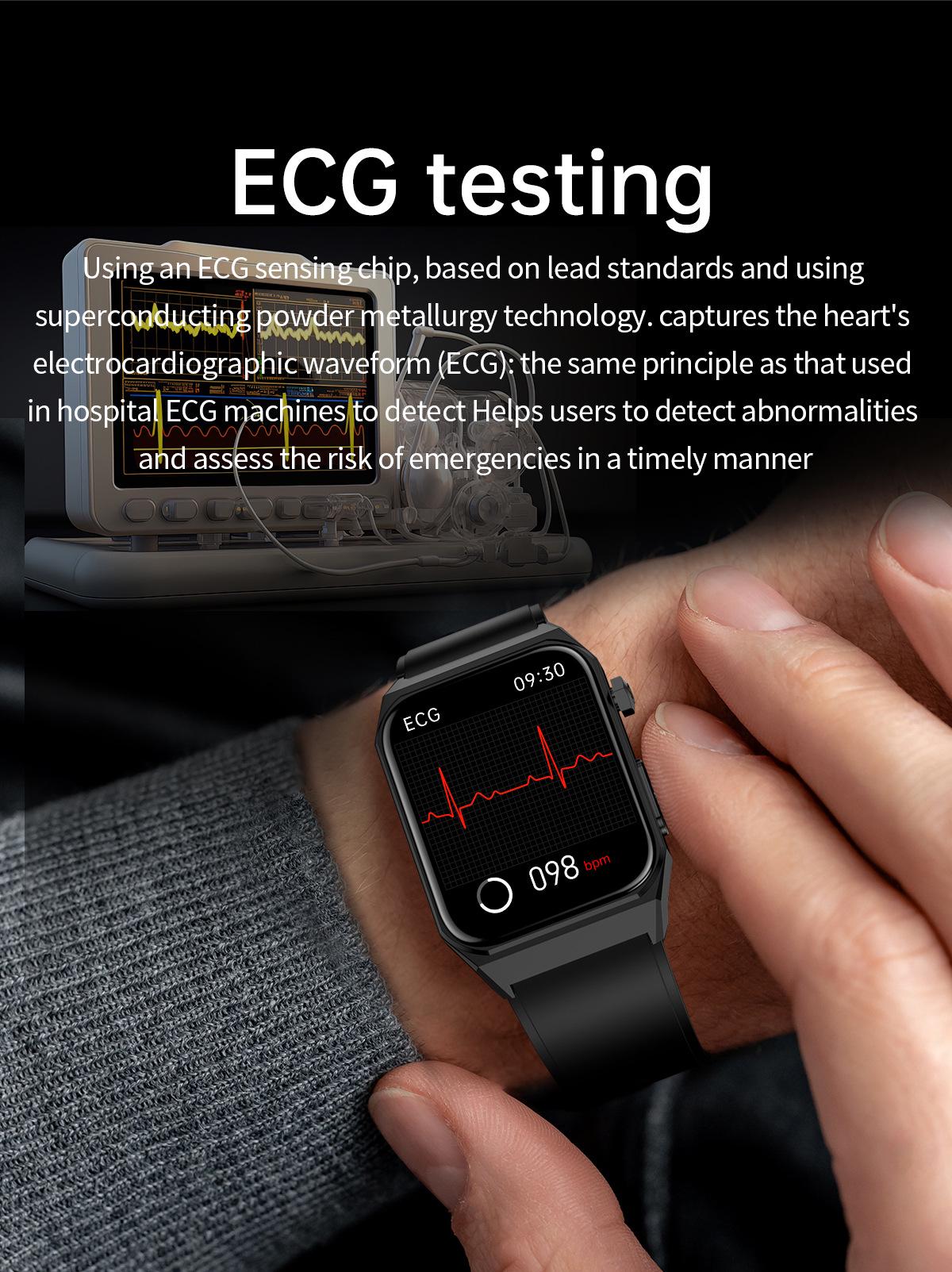 Смарт-часы North Edge E530 тонометр/ЭКГ/термометр/измерение уровня глюкозы и кислорода в крови с металлическим ремешком (73076654) - фото 7