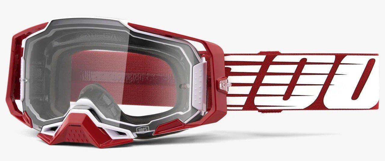 Мотоокуляри 100% ARMEGA Goggle Oversized Deep Red/Clear Lens/Clear Lens (20246)