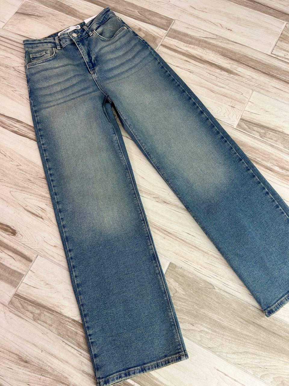 Джинси жіночі Zeo Basic 4741 palazzo jeans висока талія широкі палаццо стрейчеві вінтажні р. 36 Блакитний (3753) - фото 9