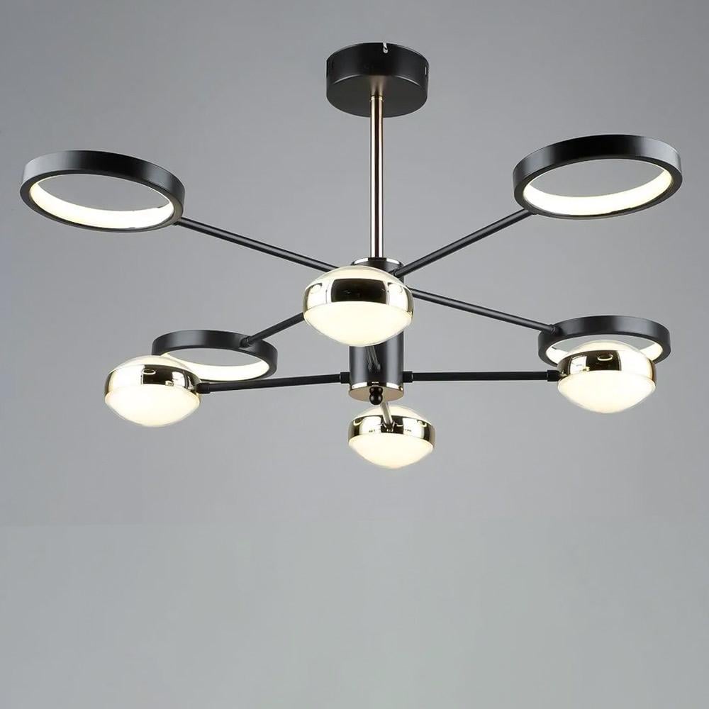 Люстра потолочная светодиодная Light House SRS-19519/4+4 COFFEE+GD Кофейный/Золотой