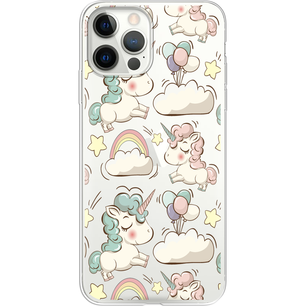 Чехол Boxface iPhone 12 Pro Unicorns Прозрачный силикон (41086-cc2-41086)