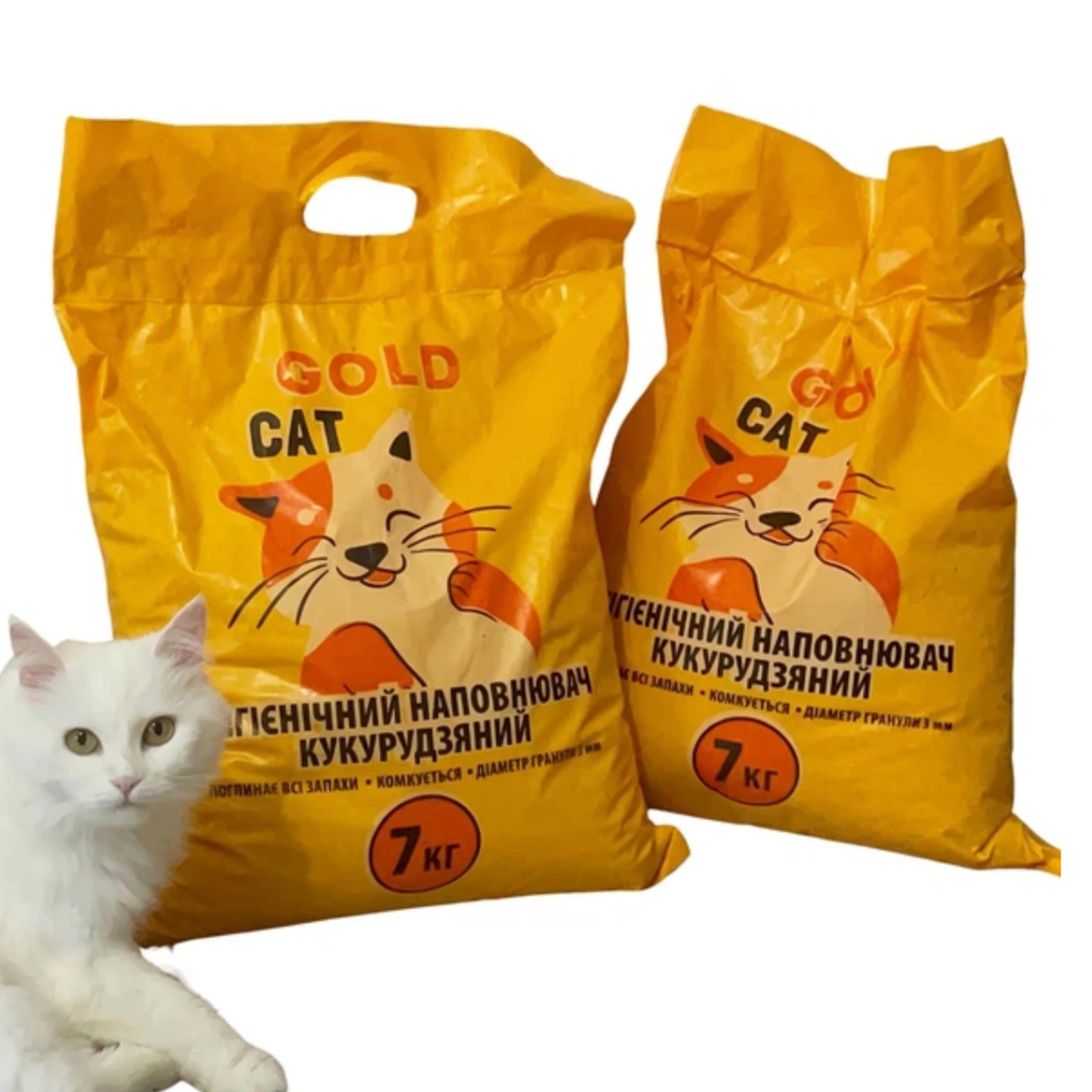 Наполнитель для лотков GoldCat Кукурузный 14 кг (529587759)