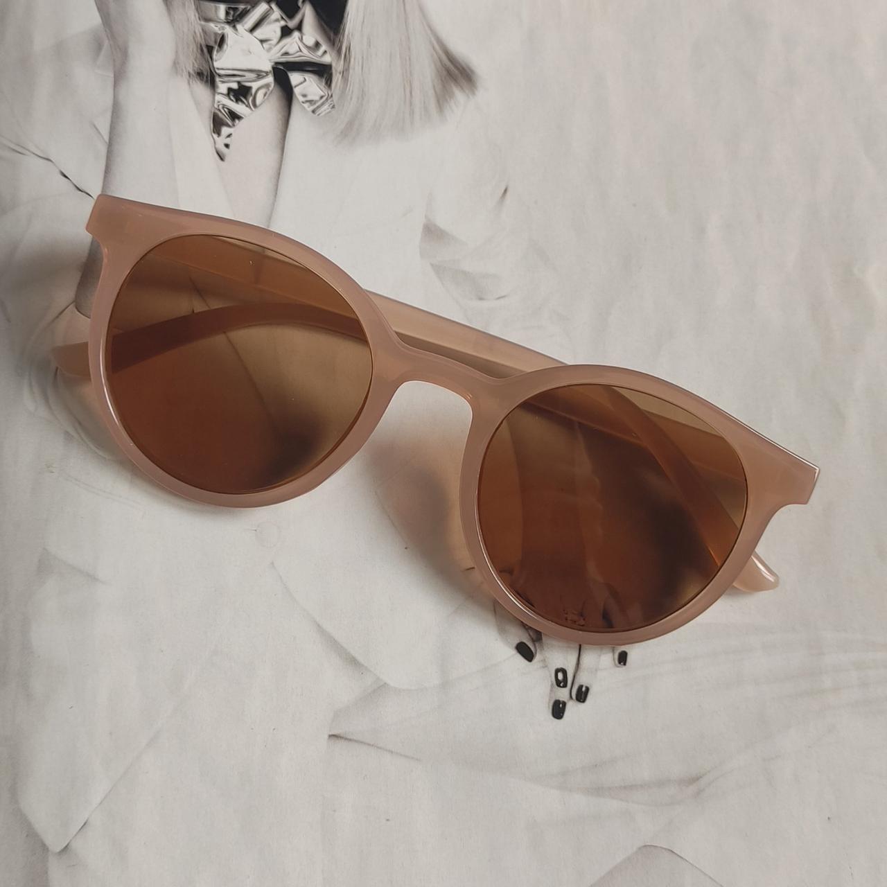 Очки детские круглые стильные солнцезащитные Коричневый