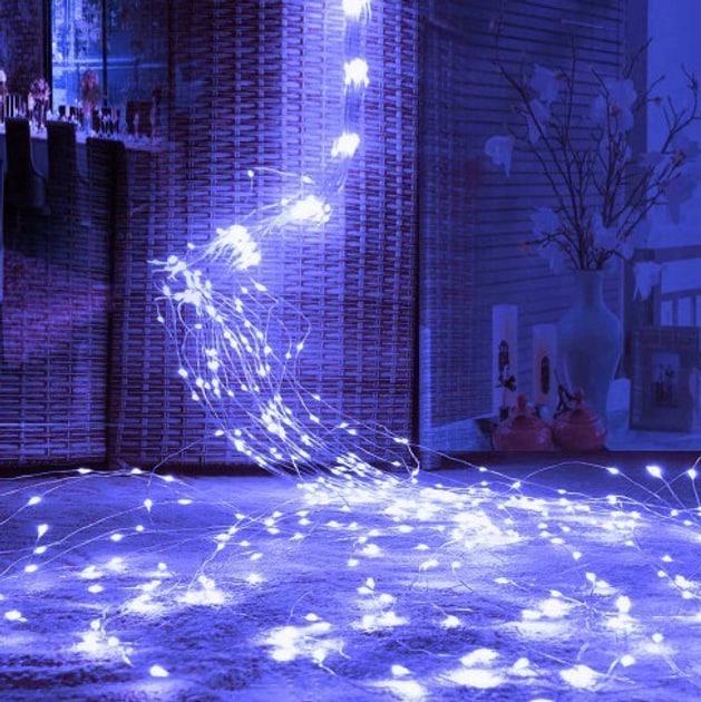Гирлянда конский хвост с режимами от сети 600 LED 20 нитей Синий (0100) Гирлянда конский хвост с режимами от сети 600 LED 20 нитей Синий (0100)