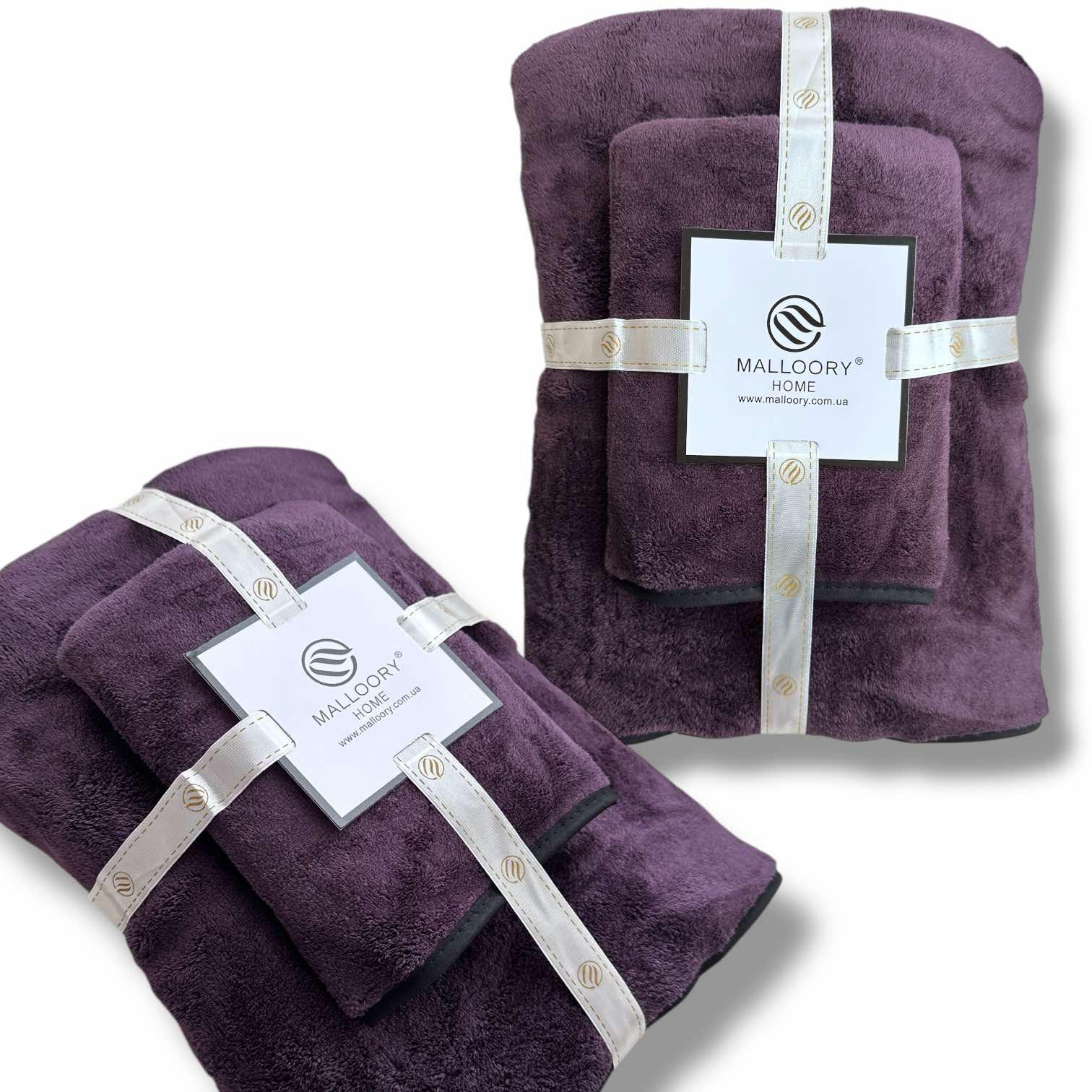 Комплект полотенец из микрофибры Malloory Home Фиолетовый (6616-4) - фото 3