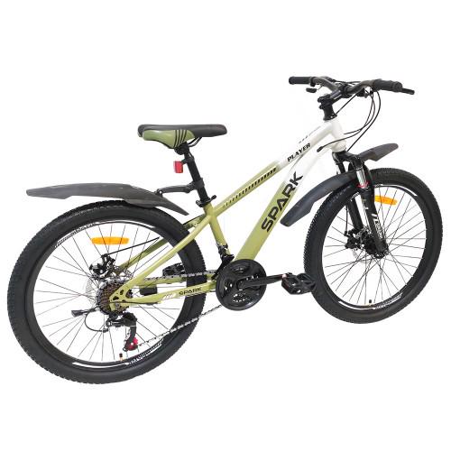 Велосипед Spark PLAYER колеса 24"/сталева рама 12" Зелений-білий (26351983) - фото 4