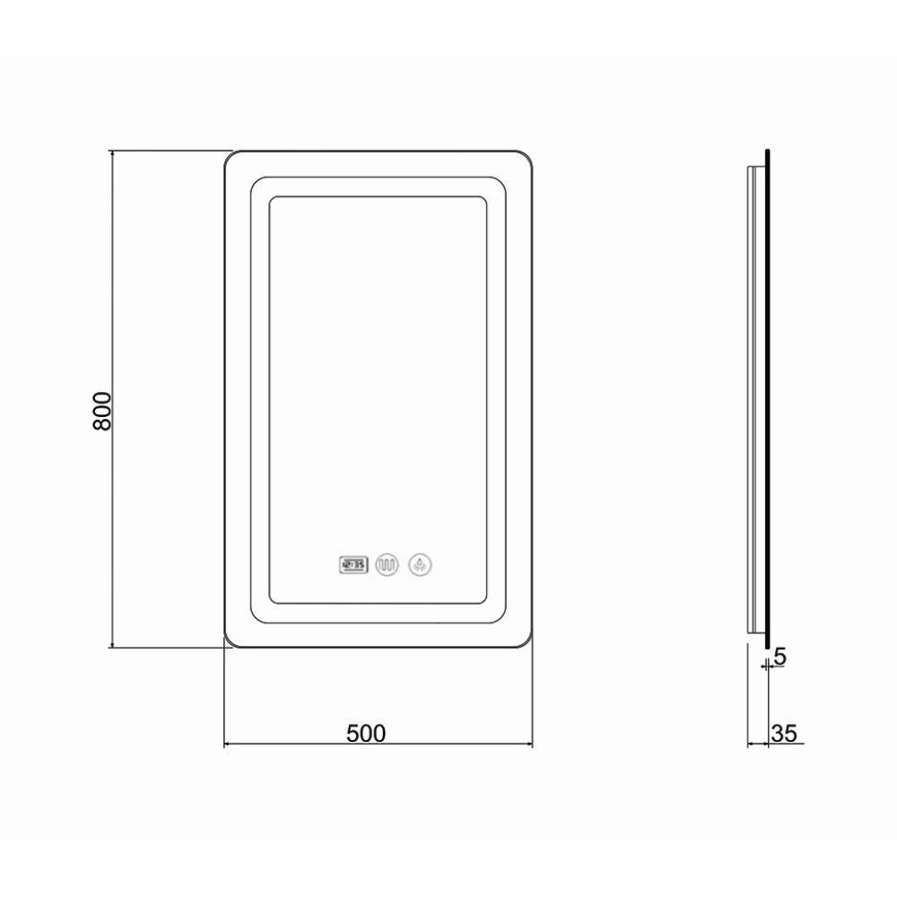 Зеркало для ванной комнаты Qtap Mideya DC-F911 Touch LED 500х800 мм (SD00036737-VS) - фото 2