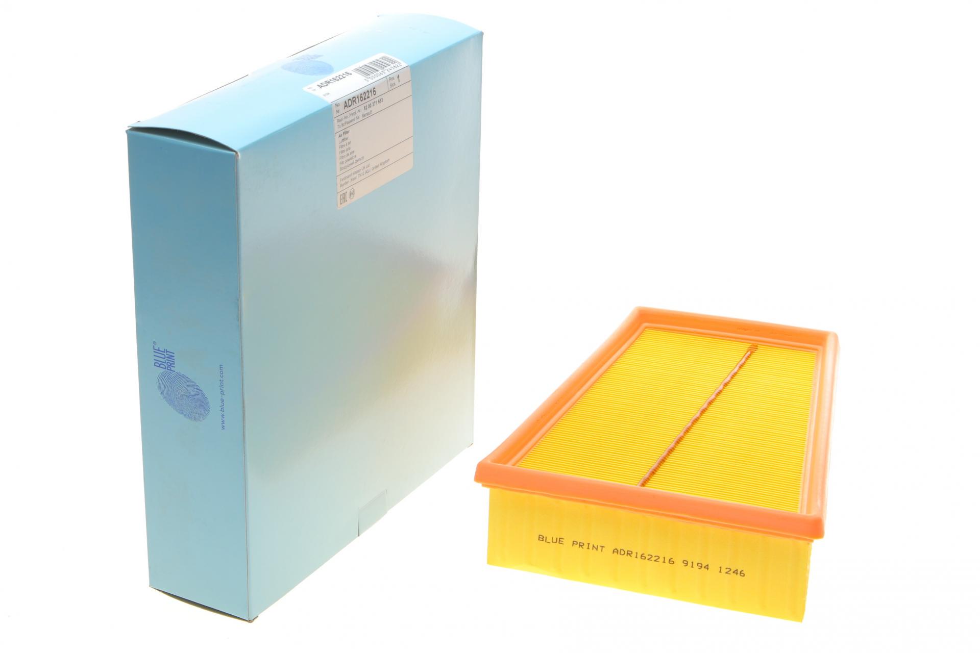 Фильтр воздушный BLUE PRINT для Renault Laguna 2,0 dCi 05-/Megane 1,5-2,0 i/dCi/Scenic 1,5-2,0 i/dCi 03- (ADR162216)