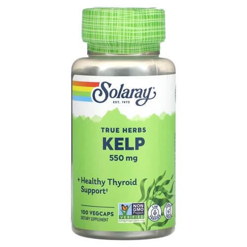 Йод Solaray True Herbs Kelp 550 мг 100 капс. (SOR-01365)