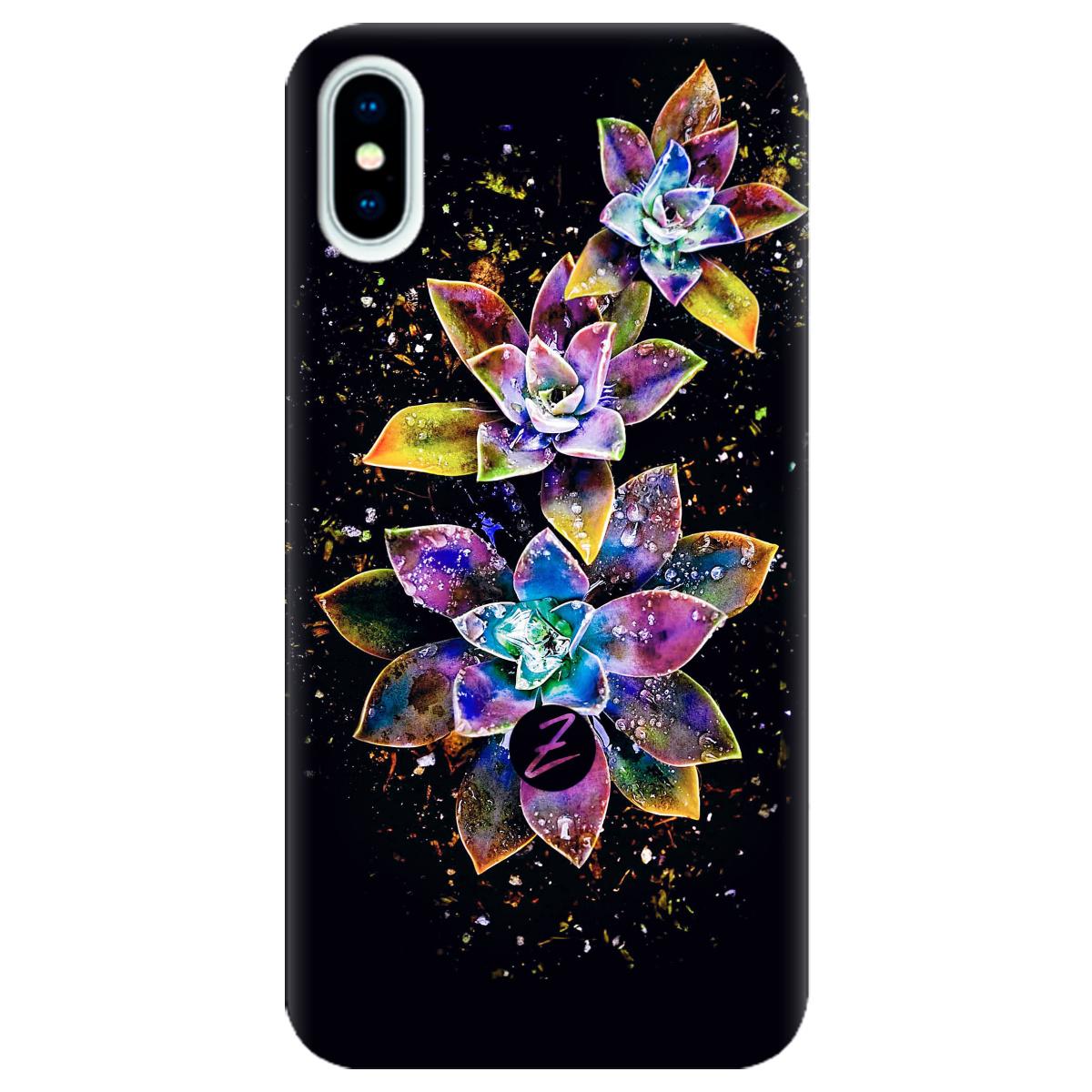 Силиконовый чехол Zorrov для Apple iPhone X - Magical flowers (10290050153033544)