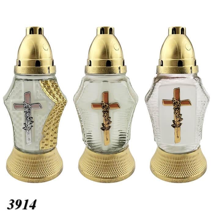 Лампадка стекло Крест d 11,5х25 см 5 шт. (3914)