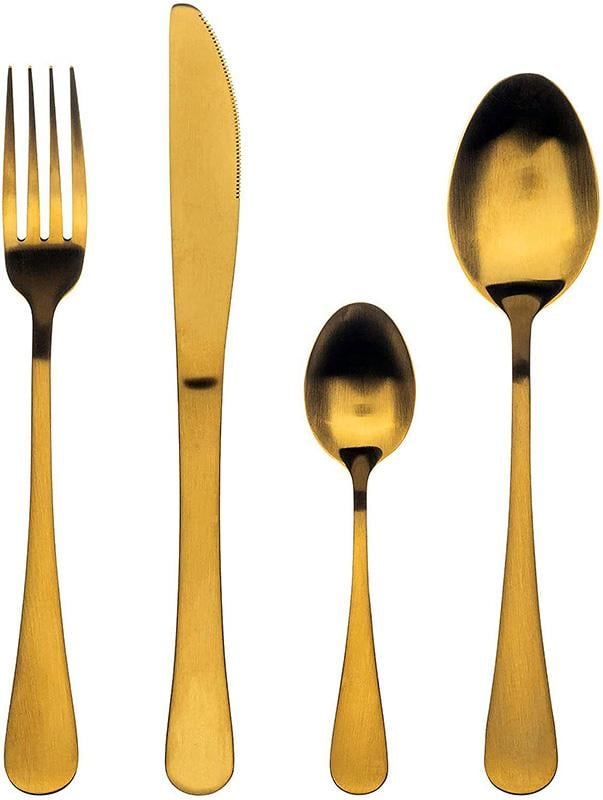 Набор столовых приборов Bergner Munich 24 пр. на 6 персон Золотой (BG-5134-GD)