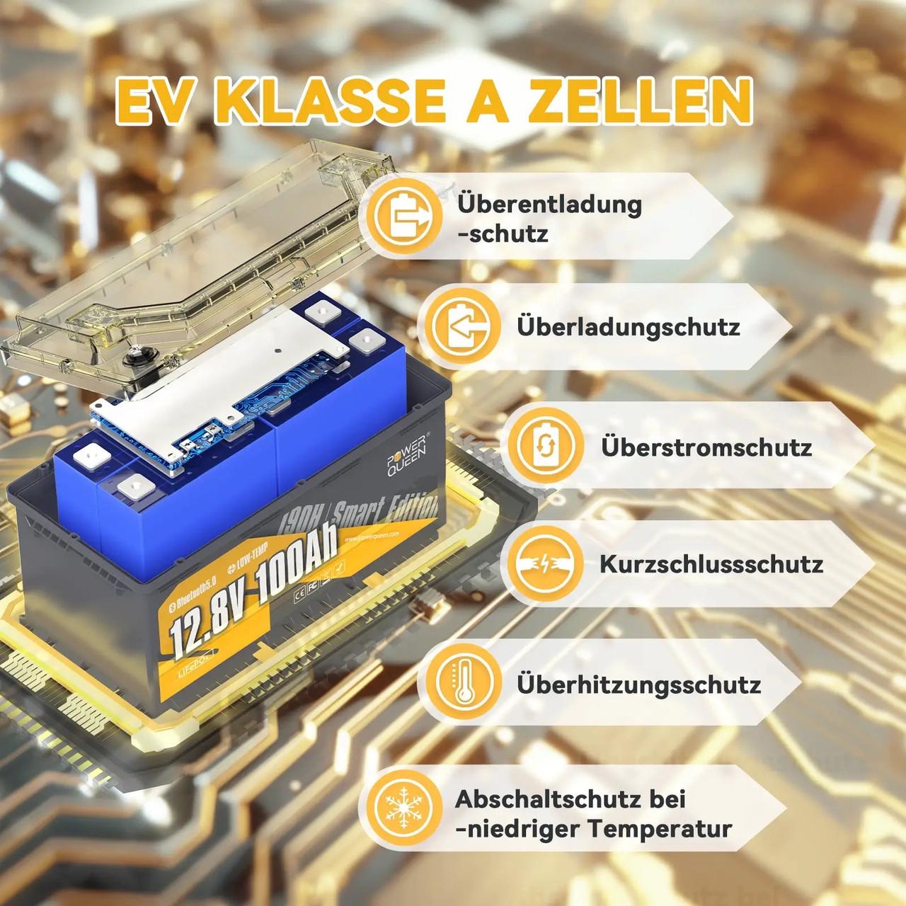 Аккумулятор PowerQueen LifePo4 100Ач 12,8V Smart Bluetooth BMS (2283966275) - фото 5 Аккумулятор PowerQueen LifePo4 100Ач 12,8V Smart Bluetooth BMS (2283966275) - фото 5