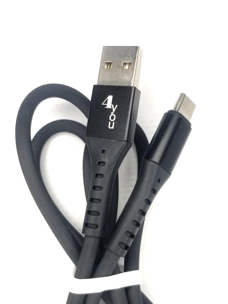 Кабель 4you USB Type-C Telon 2.1A Черный