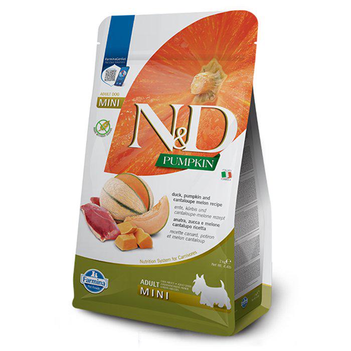 Корм сухой для взрослых собак мелких беззерновых пород Farmina N&D Pumpkin Duck & Cantaloupe Mini с уткой/тыквой и мускатной дыней 2 кг (168802)