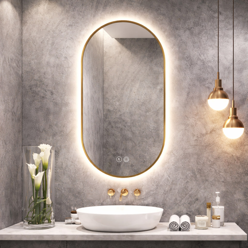 Дзеркало овальне для ванної кімнати Insana J006 сенсорне з LED-підсвічуванням 80х60 см (А0058148)