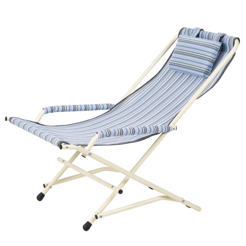 Кресло туристическое Качалка текстиль полоска Голубой Кресло туристическое Качалка текстиль полоска Голубой