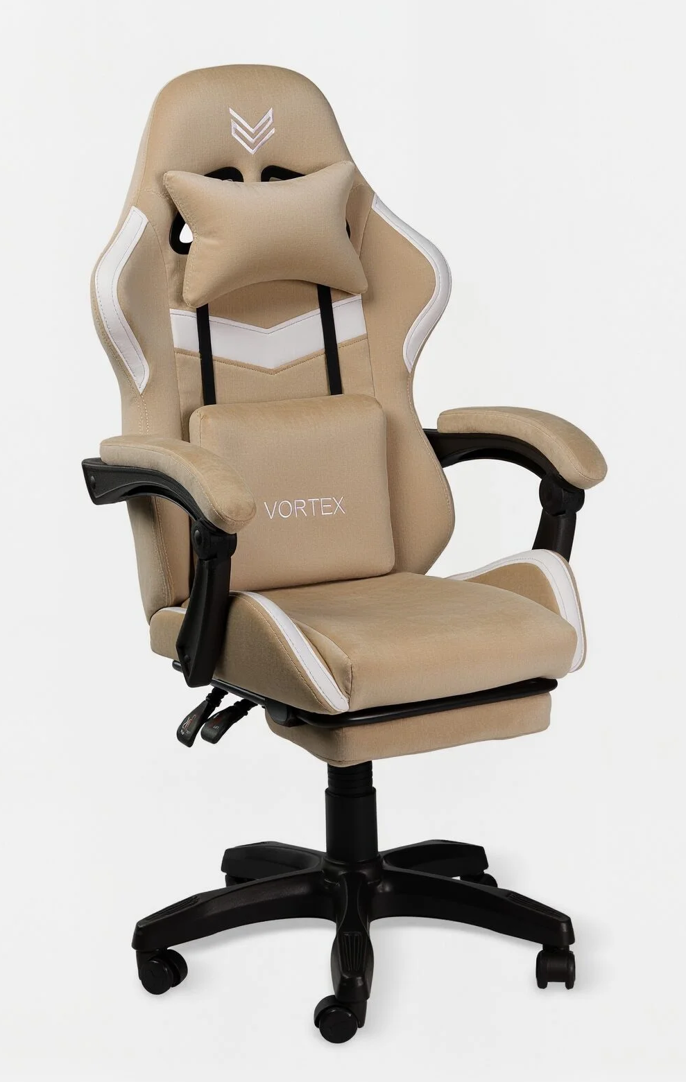 Геймерское кресло Virgo X27 Vortex с подставкой для ног алькантара до 120 кг Бежевый (VI-X27BE) Геймерское кресло Virgo X27 Vortex с подставкой для ног алькантара до 120 кг Бежевый (VI-X27BE)