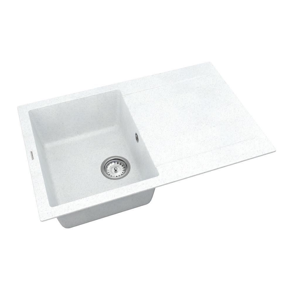 Кухонная мойка VANKOR Orman OMP 02.78 White stone с сифоном