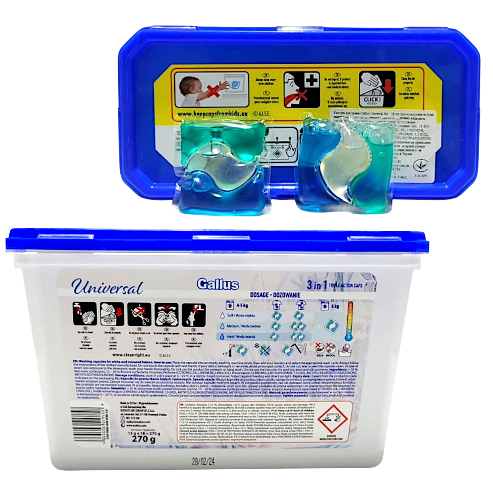 Капсулы для машинной стирки Gallus Universal 3in1 18 циклов стирки 18 шт. 270 г (303538) - фото 3 Капсулы для машинной стирки Gallus Universal 3in1 18 циклов стирки 18 шт. 270 г (303538) - фото 3