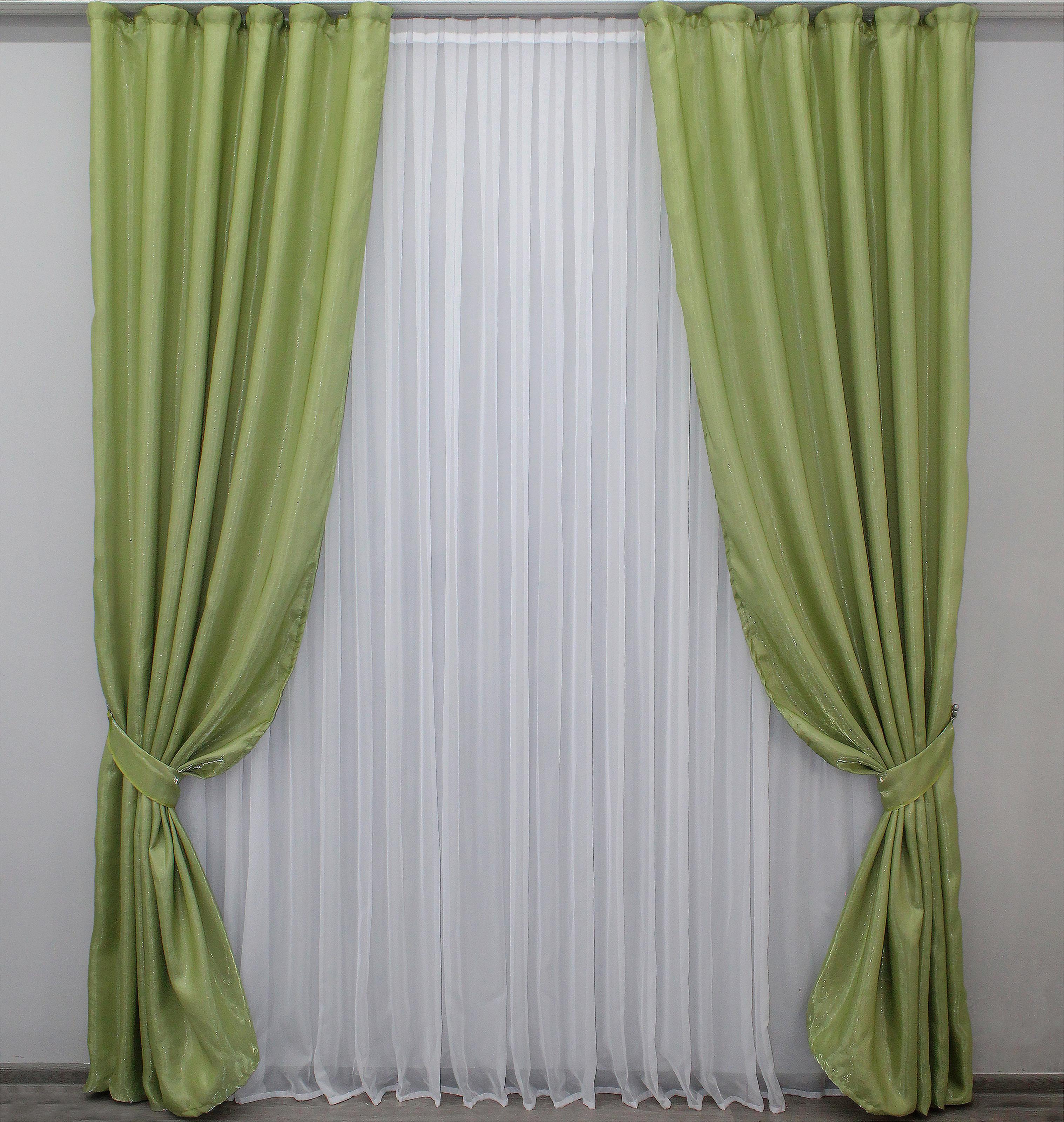 Комплект штор VR-Textil Атлас Монорей № 1081ш 100х270 см 2 шт. Светло-оливковый (31-391) - фото 1 Комплект штор VR-Textil Атлас Монорей № 1081ш 100х270 см 2 шт. Светло-оливковый (31-391) - фото 1