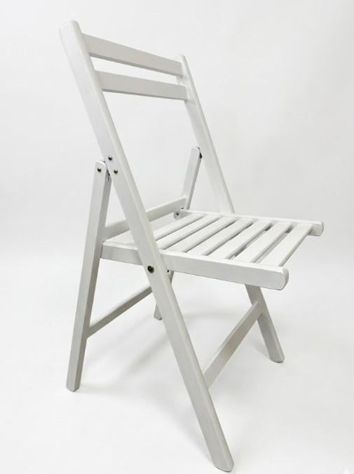 Стілець дерев'яний Захід Дизайн ЕКО розкладний Білий (012)