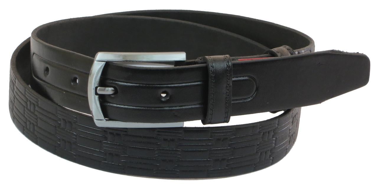 Ремень мужской Skipper 1057-33 под брюки натуральная кожа 3,3 см Черный
