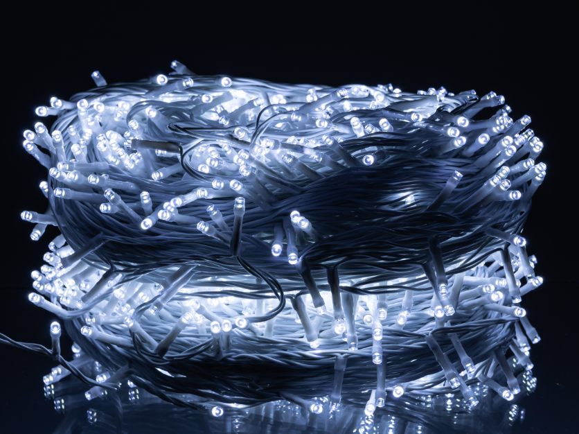 Гирлянда нить уличная 1000 LED 100 м от сети белая нить Белый - фото 4