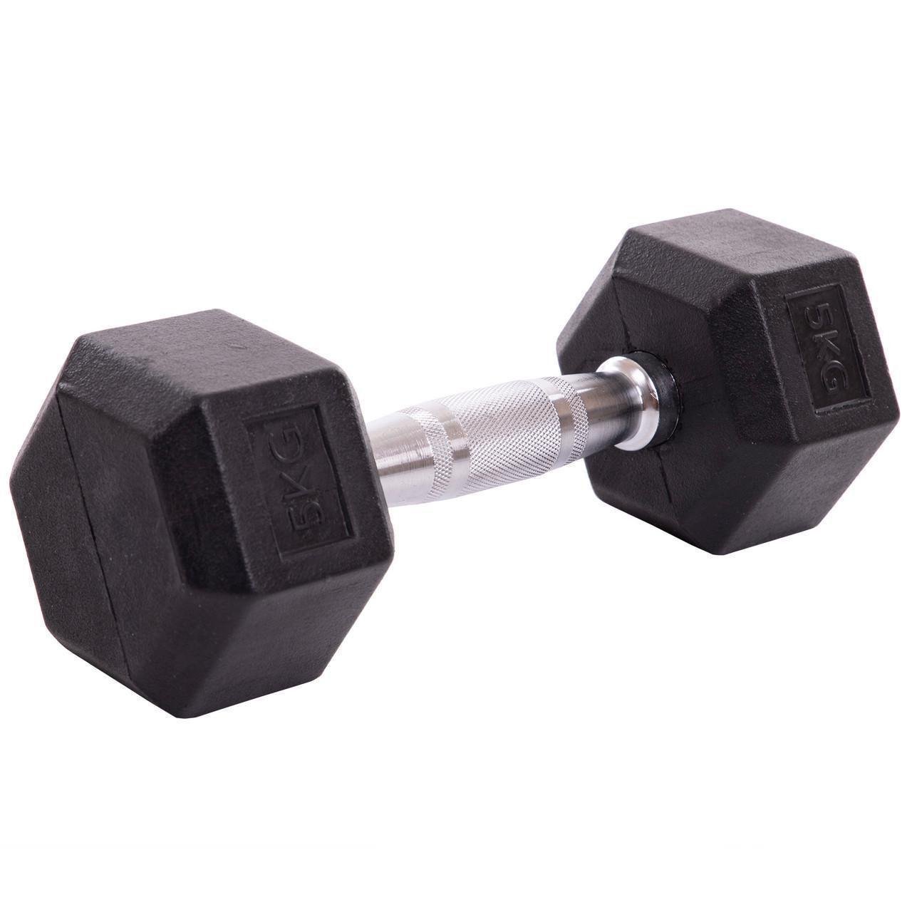 Гантель цельная SP-Planeta LN-1205-5 шестигранная гексагональная обрезиненная 5 кг (2532853960) - фото 1 Гантель цельная SP-Planeta LN-1205-5 шестигранная гексагональная обрезиненная 5 кг (2532853960) - фото 1