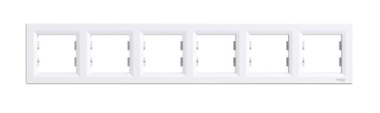 Рамка для розеток шестимісна горизонтальна Білий (EPH5800621)