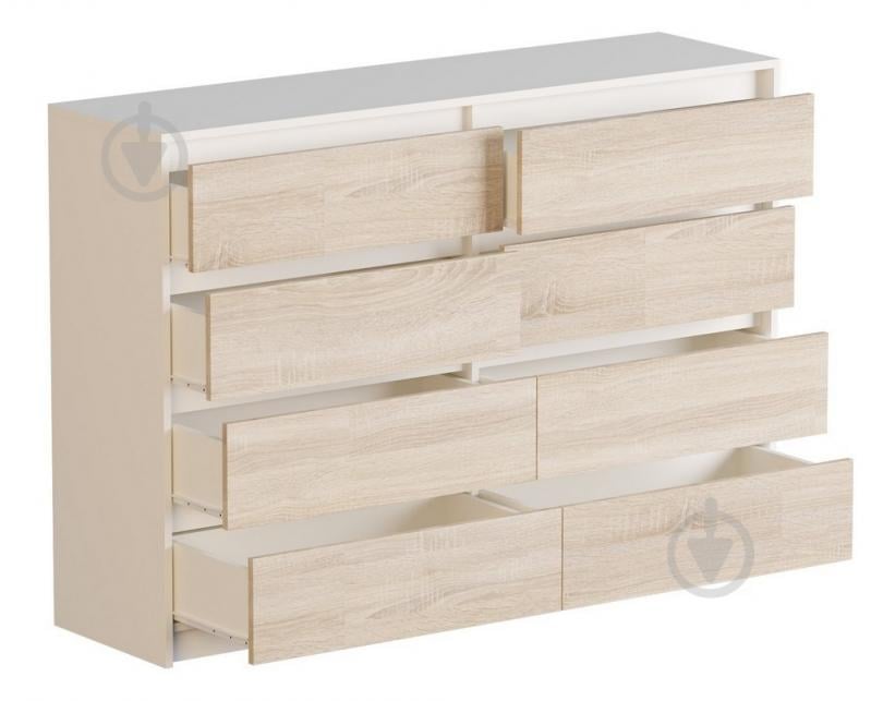 Комод для вещей Эверест Микс-5 Ролики сонома белый