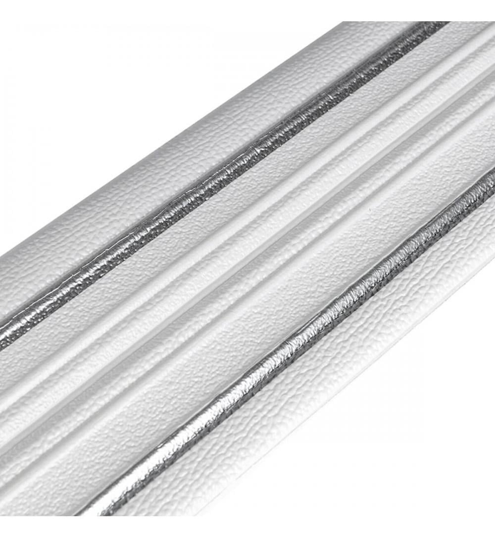 Плинтус РР самоклеящийся 2300х140х4 мм Белый с серебряной полоской (1809)