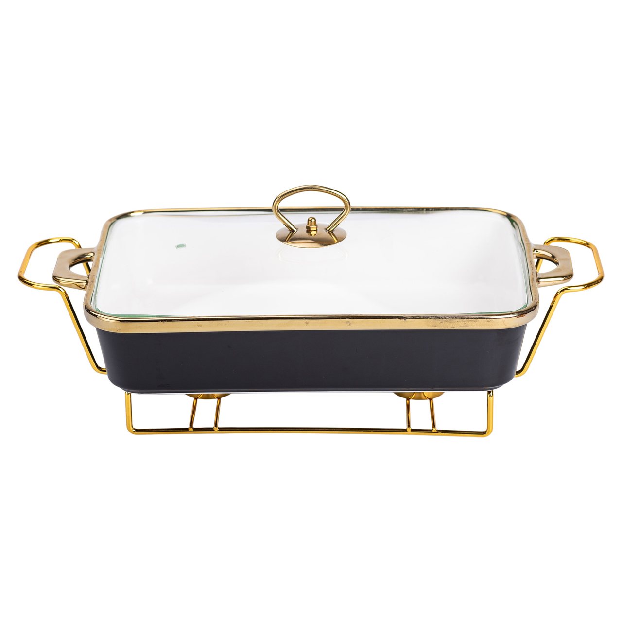 Мармітниця керамічна з підставкою та скляною кришкою 2 л (HTJ-1003)