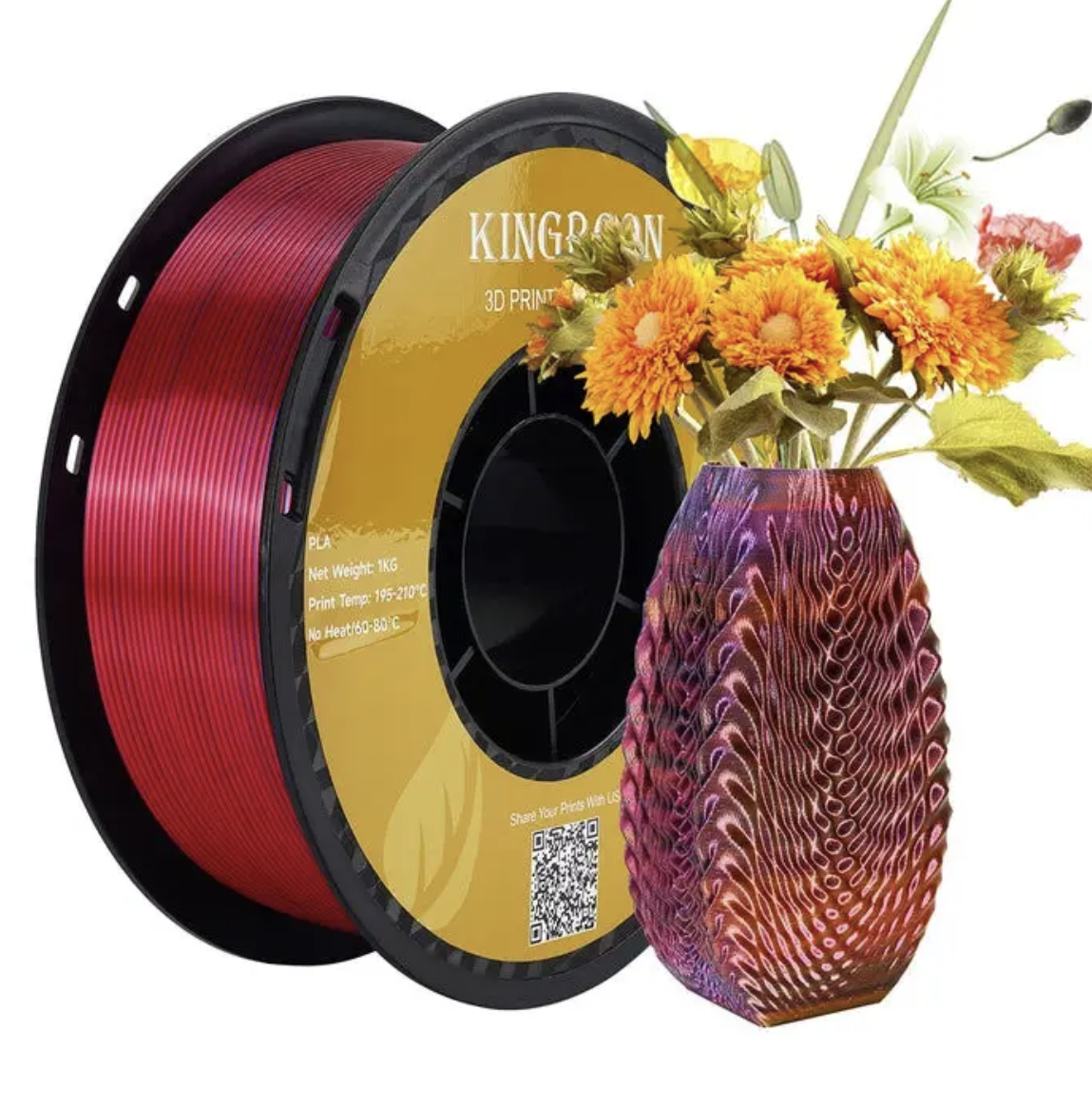 Пластик для 3D-принтера KINGROON PLA Silk Red Golden Blue (YMX0173)