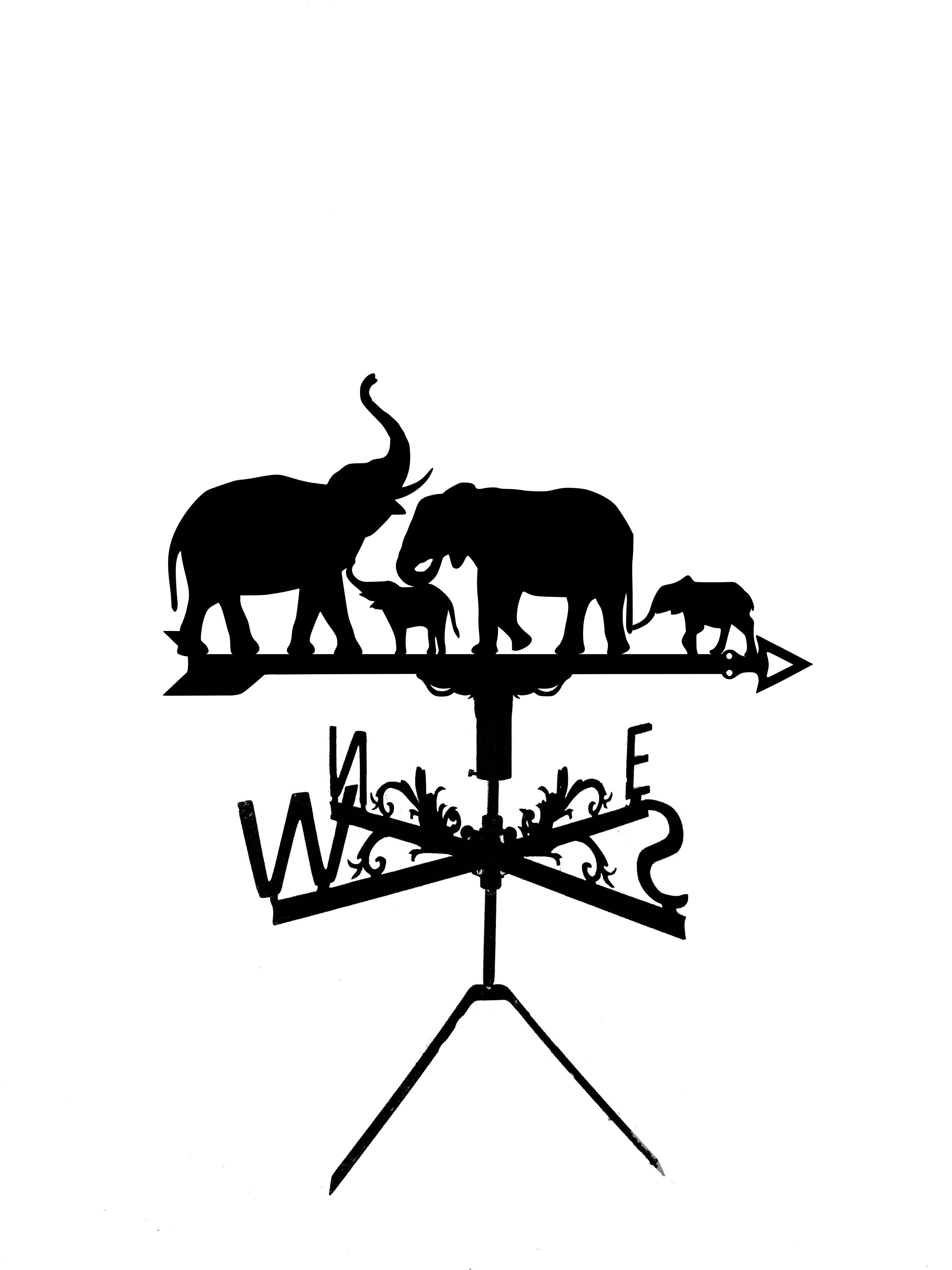 Флюгер на альтанку/колодязь Семья слонов (27478692)