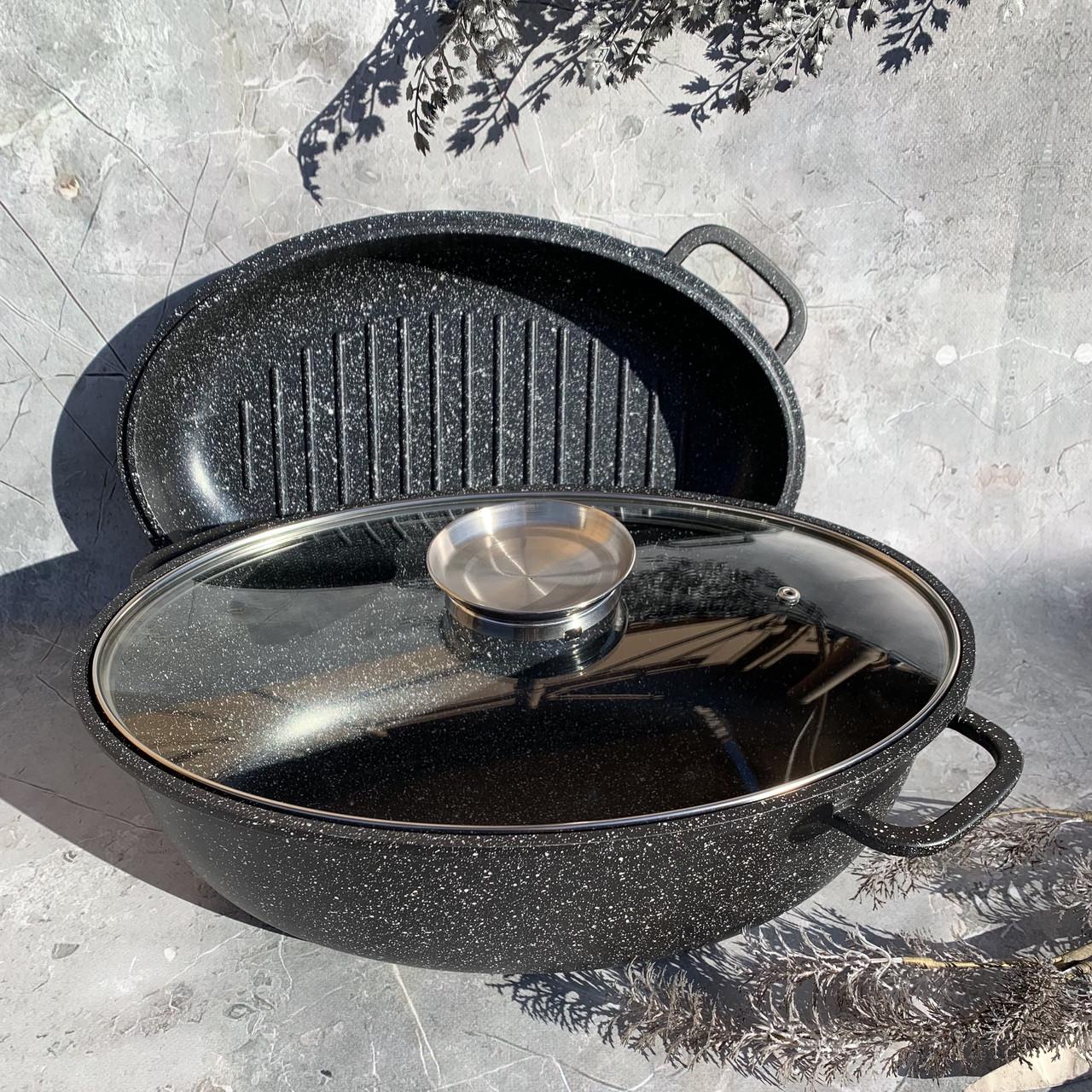 Гусятница с индукционным дном Edenberg EB-9171 из литого алюминия с мраморным покрытием и жаровней 8 л (2530555696)