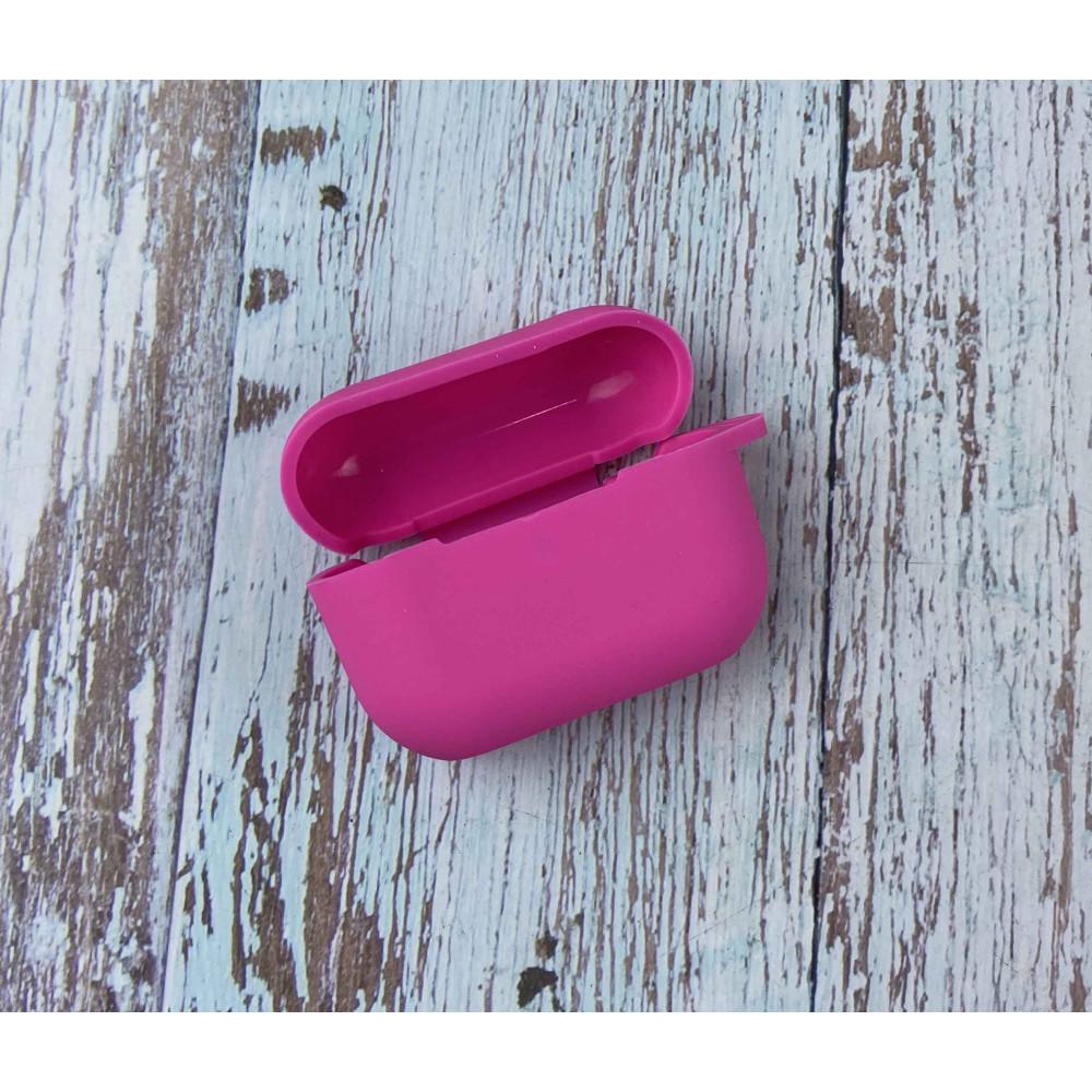 Силіконовий чохол з карабіном для навушників AirPods Pro Малиновий