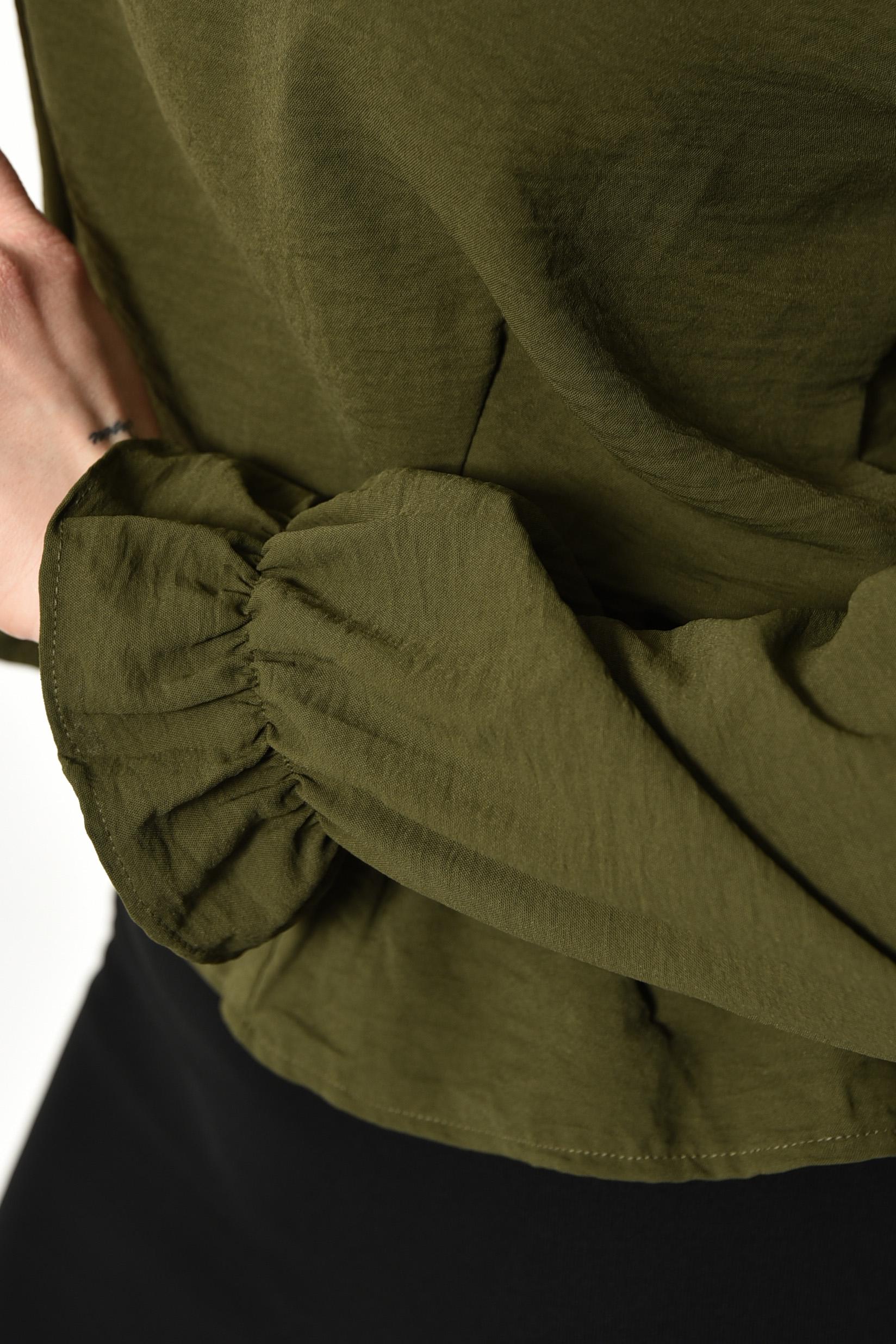 Блуза женская однотонная р. 42 Хаки (172040) - фото 4