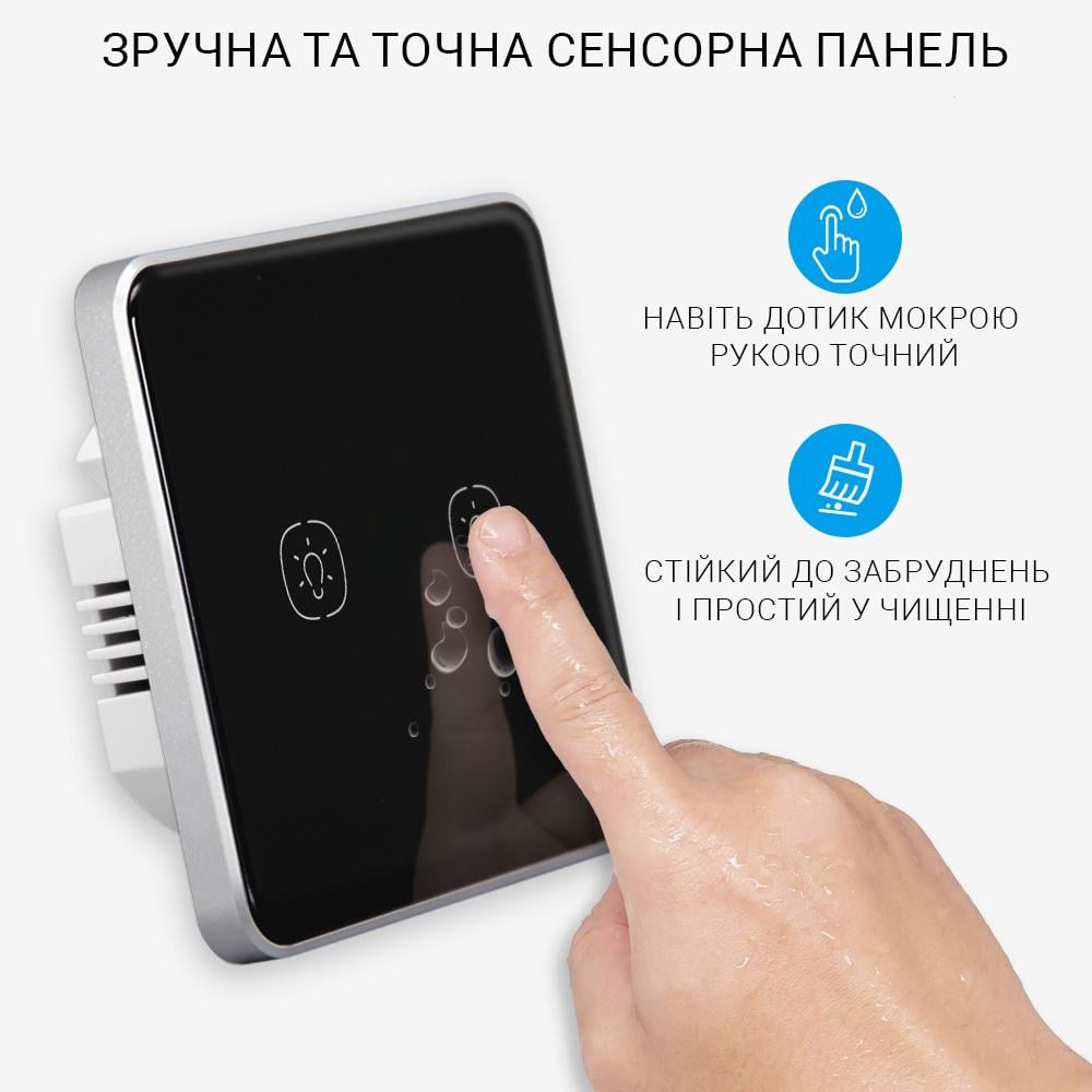 Выключатель Zigbee сенсорный Tuya smart 3 клавиши Черный - фото 2 Выключатель Zigbee сенсорный Tuya smart 3 клавиши Черный - фото 2