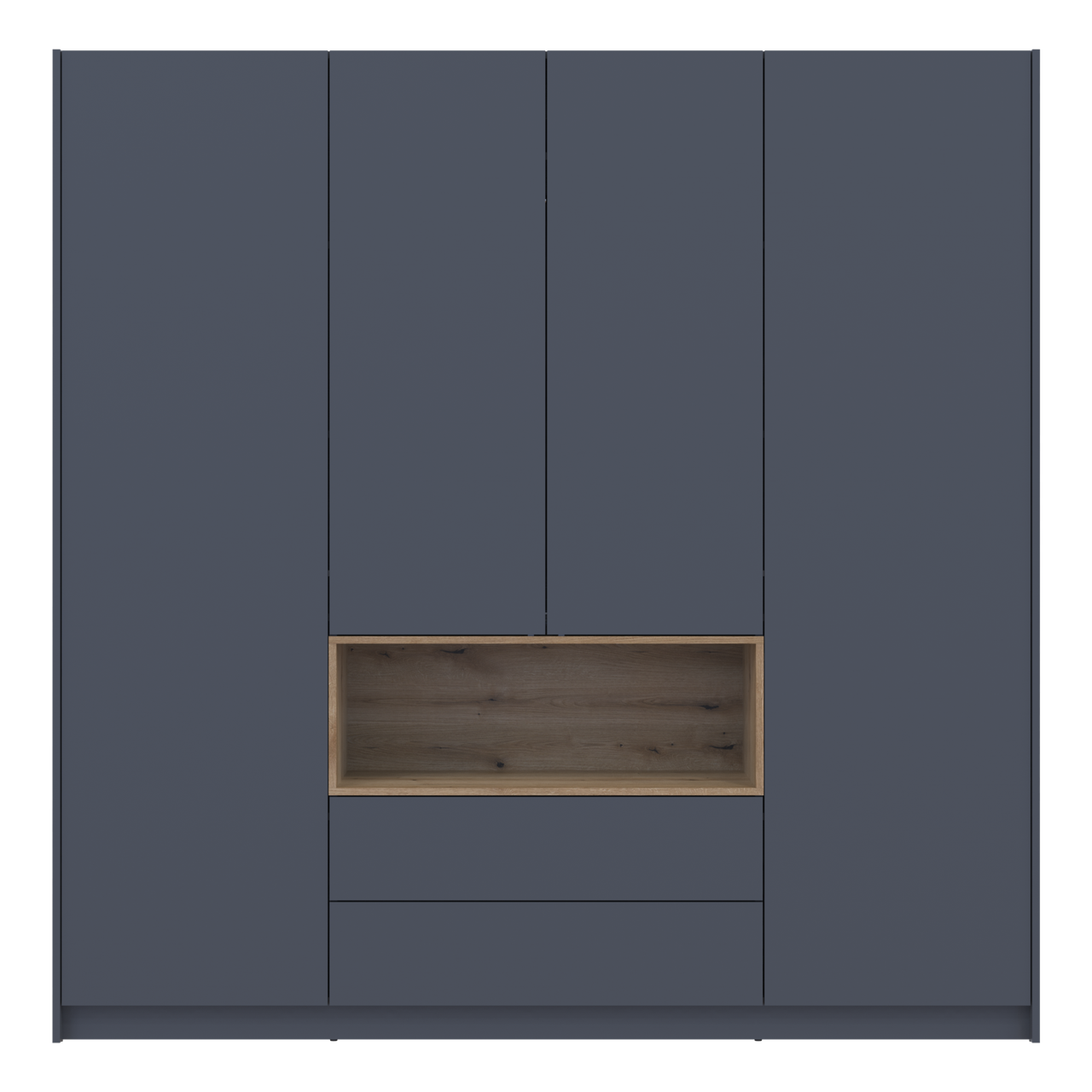 Шкаф для одежды с нишей Doros Дейл 206х52х220 см Графит/Дуб эвок (DRS-011283)