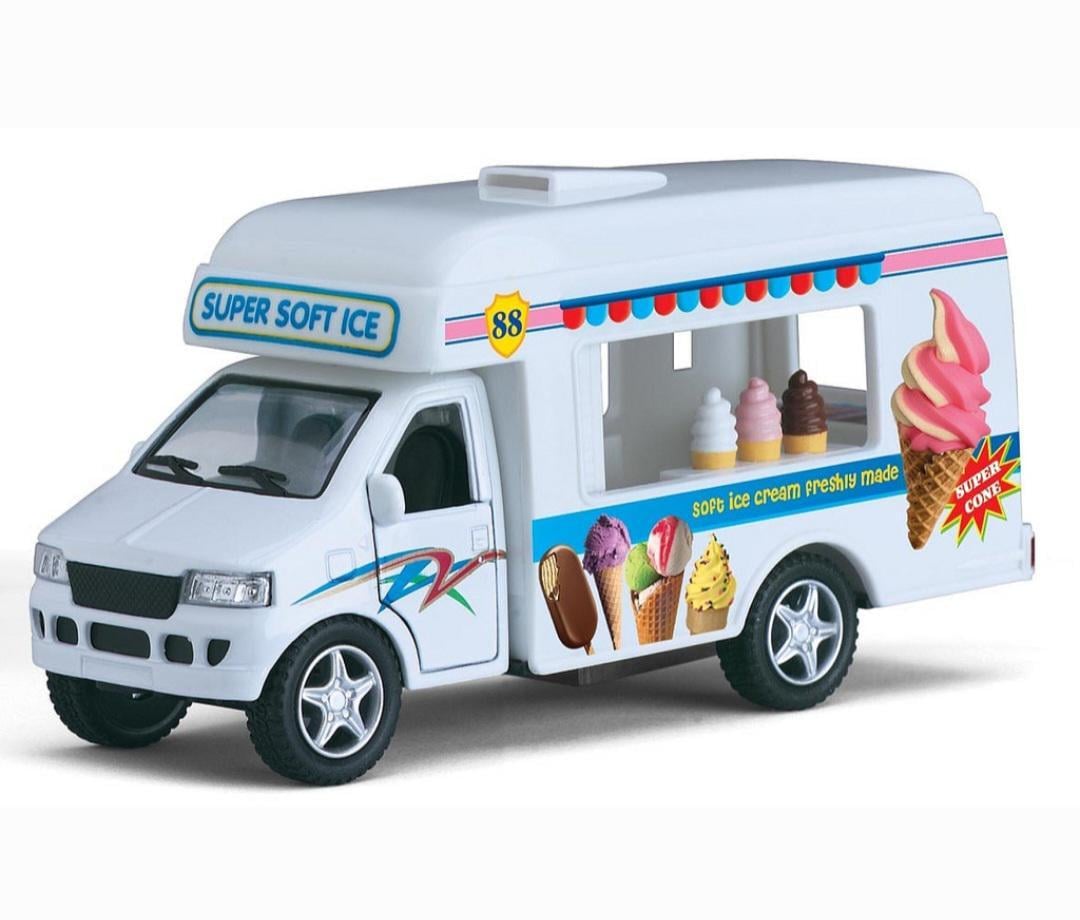 Металлическая машинка с мороженым Kinsfun ice cream truck KS5253W металлическая машинка фургон мороженое машинка кафе (90120)